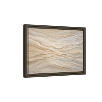 Side Mockup 5. Nature Sand Waves Beige Sand Waves shown as stretched canvas wall art