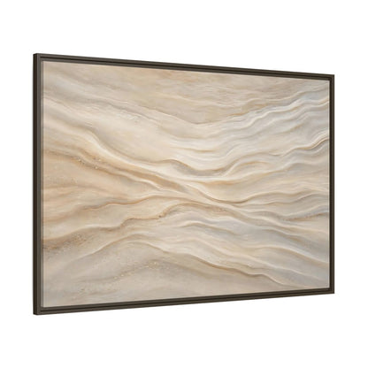 Side Mockup 8. Nature Sand Waves Beige Sand Waves shown as stretched canvas wall art