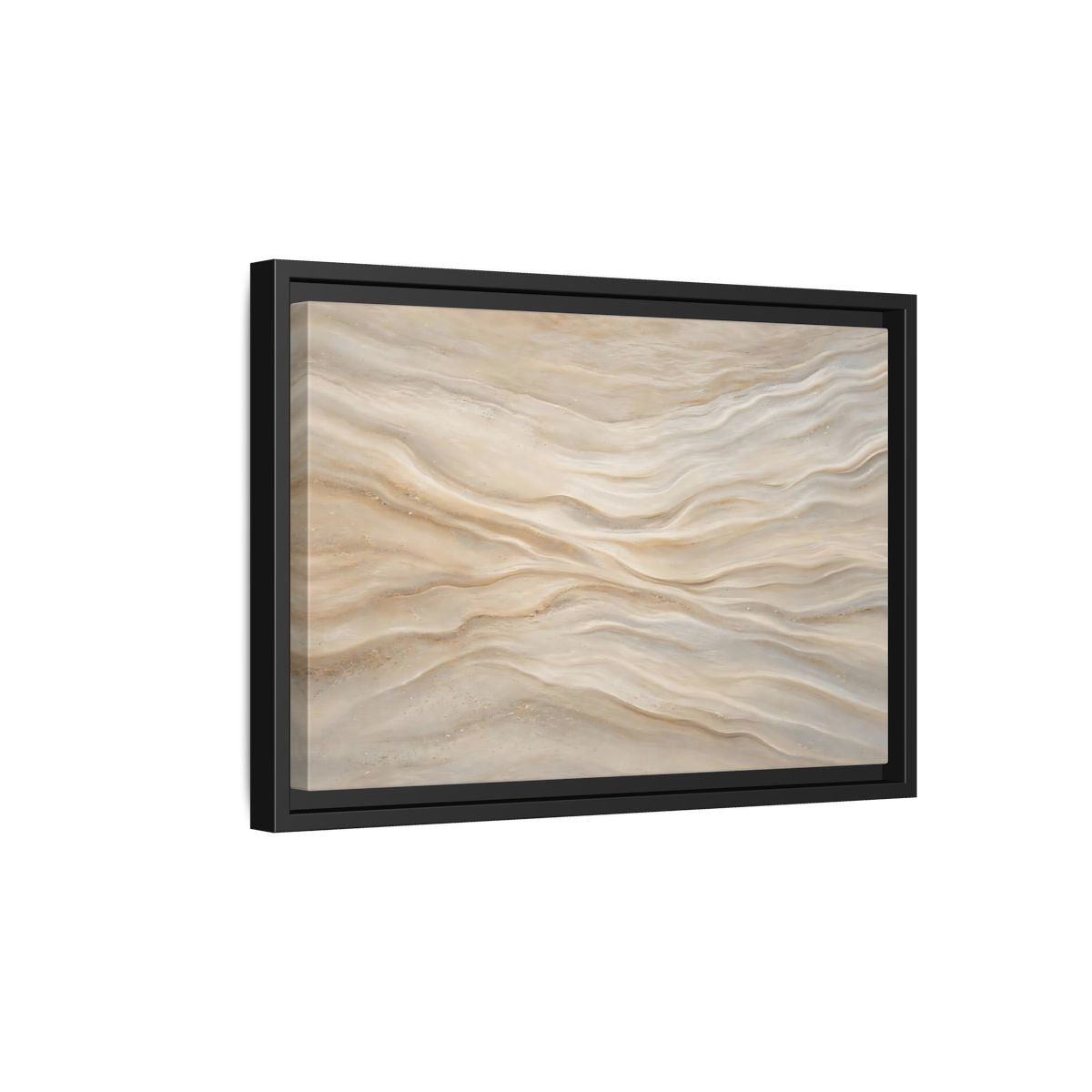 Side Mockup 6. Nature Sand Waves Beige Sand Waves shown as stretched canvas wall art