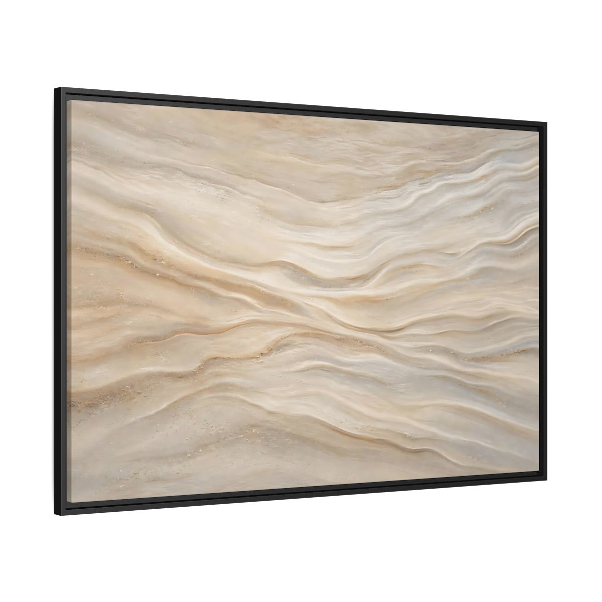 Side Mockup 12. Nature Sand Waves Beige Sand Waves shown as stretched canvas wall art