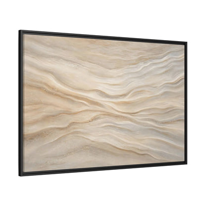Side Mockup 12. Nature Sand Waves Beige Sand Waves shown as stretched canvas wall art