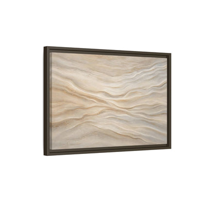 Side Mockup 2. Nature Sand Waves Beige Sand Waves shown as stretched canvas wall art