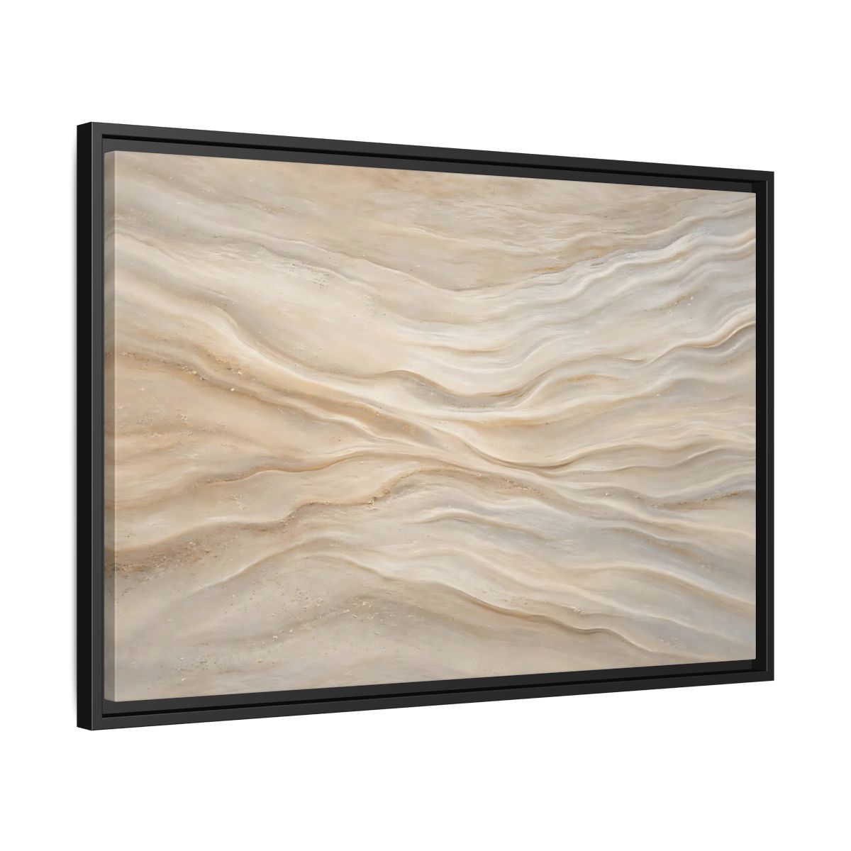 Side Mockup 14. Nature Sand Waves Beige Sand Waves shown as stretched canvas wall art