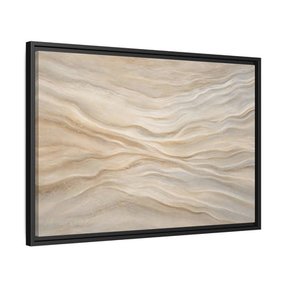 Side Mockup 14. Nature Sand Waves Beige Sand Waves shown as stretched canvas wall art
