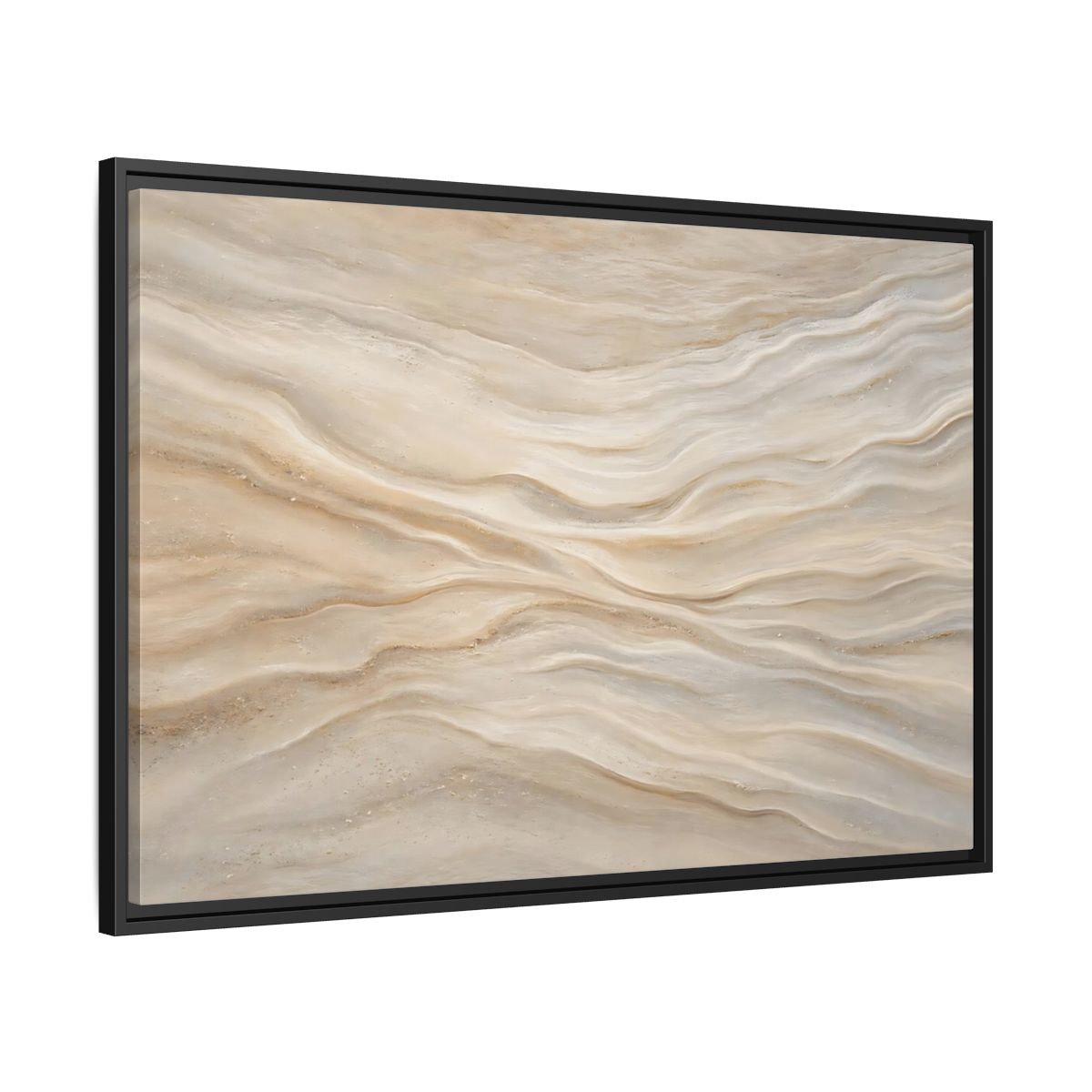 Side Mockup 13. Nature Sand Waves Beige Sand Waves shown as stretched canvas wall art