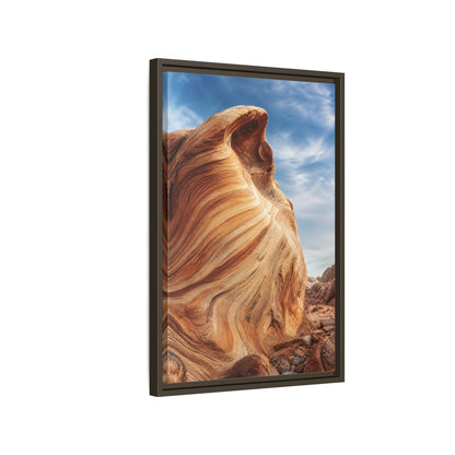 Side Mockup 2. Nature Sandstone Waves Sandstone Desert shown as stretched canvas wall art