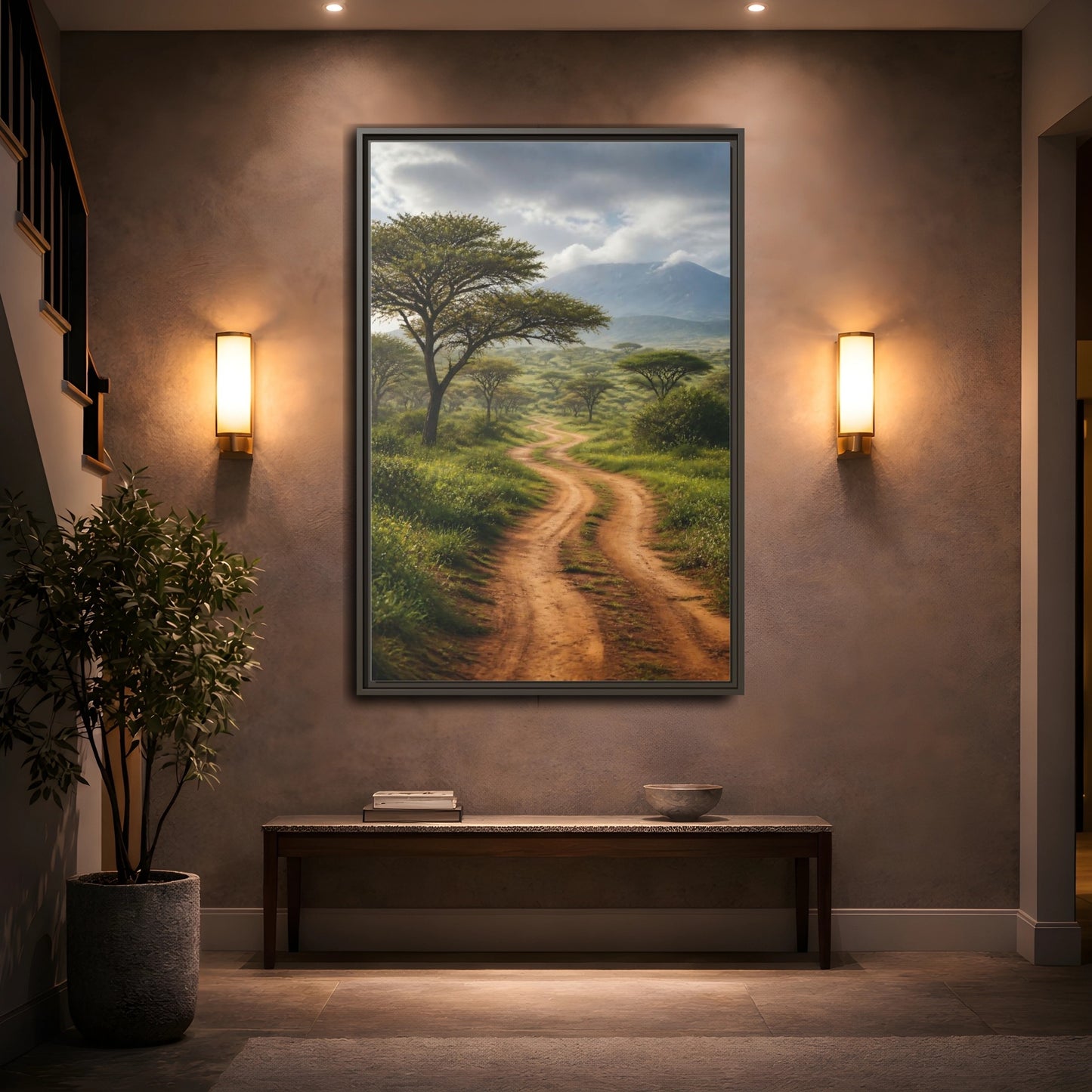 Mockup 2. Nature Savanna Landscape African Landscape shown as stretched canvas wall art