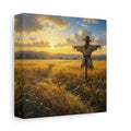 Side Mockup 2. Nature Scarecrow Golden Wheat Field shown as stretched canvas wall art