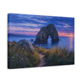 Side Mockup 4. Nature Sea Arch Blue Purple Sunset shown as stretched canvas wall art