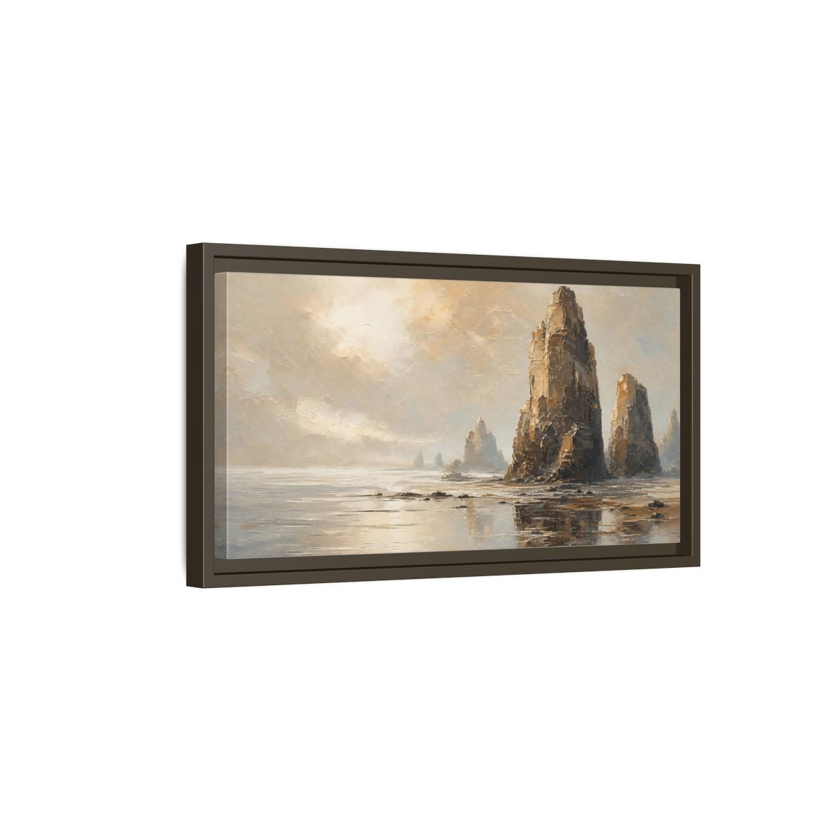 Side Mockup 7. Nature Sea Stacks Earthy Landscape shown as stretched canvas wall art