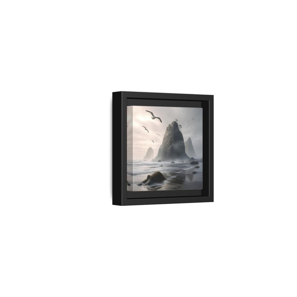 Side Mockup 24. Nature Sea Stacks Misty Coastal shown as stretched canvas wall art