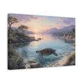 Side Mockup 4. Nature Sea Turtle Sea Turtle Seascape shown as stretched canvas wall art