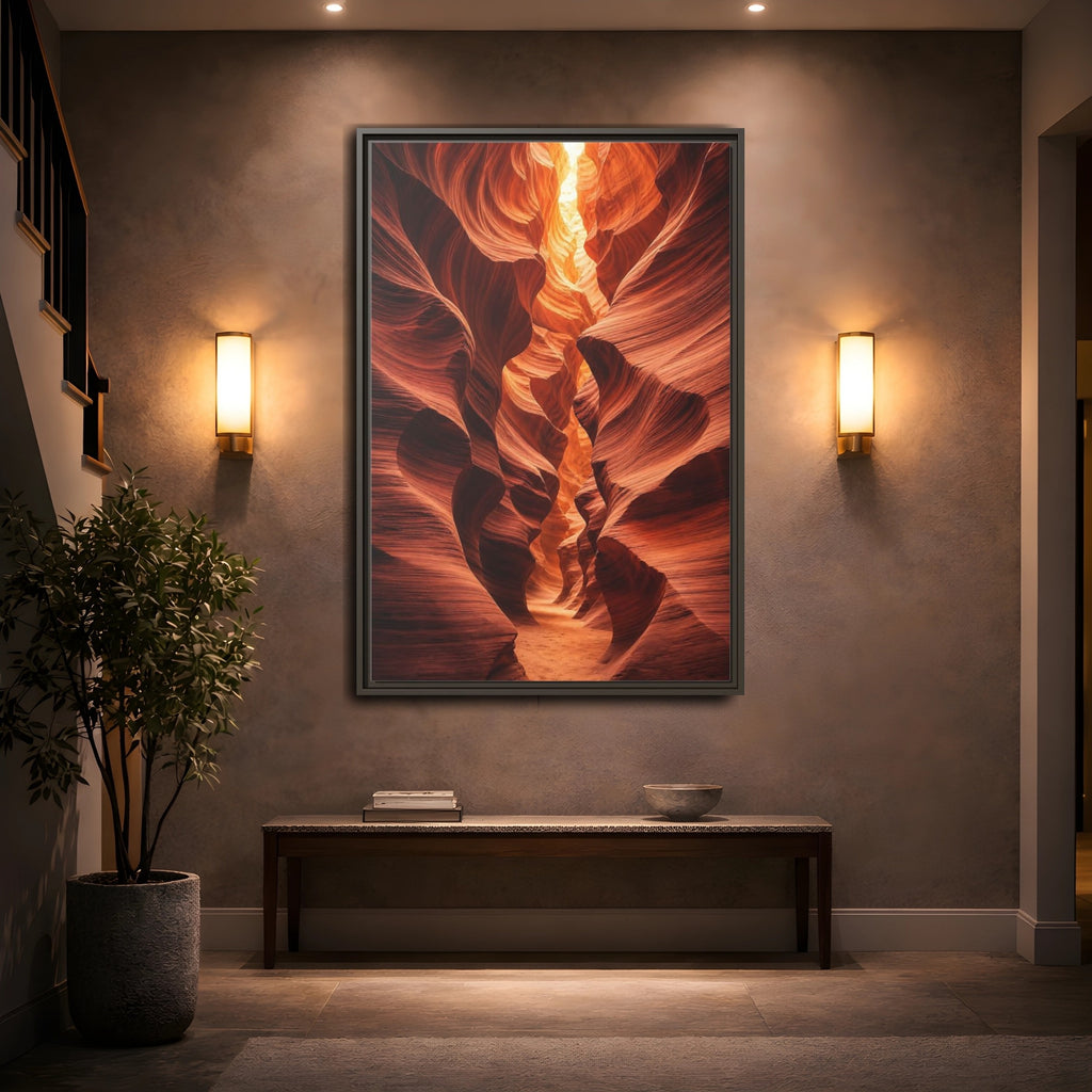 Mockup 2. Nature Slot Canyon Orange Canyon shown as stretched canvas wall art