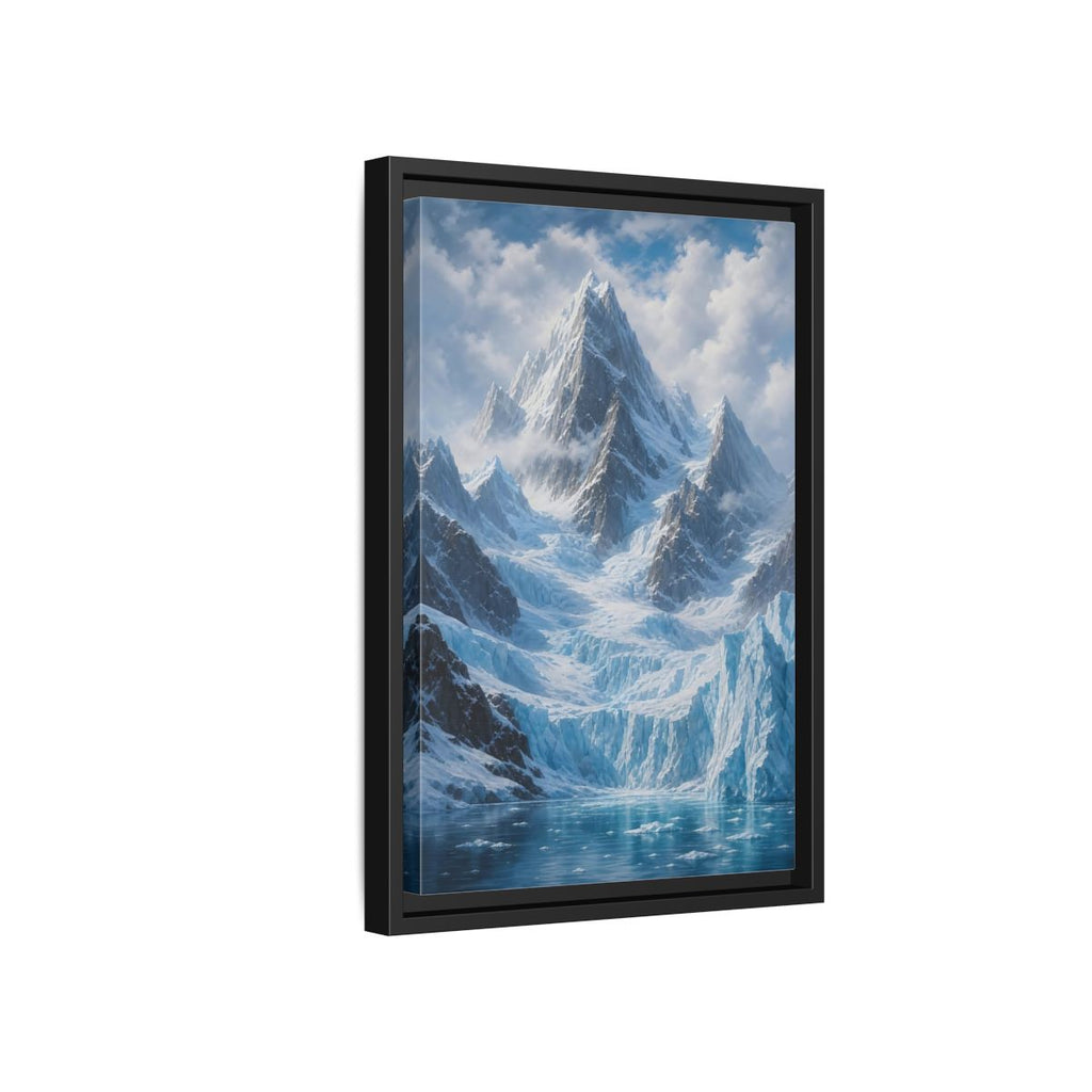 Side Mockup 6. Nature Snowy Mountain Snowy Glacier Landscape shown as stretched canvas wall art