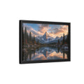 Side Mockup 6. Nature Snowy Mountain Mountain Lake Sunset shown as stretched canvas wall art