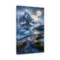 Side Mockup 4. Nature Snowy Mountains Arctic Mountain Fjord shown as stretched canvas wall art