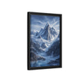 Side Mockup 6. Nature Snowy Mountains Snowy Mountain Lake shown as stretched canvas wall art