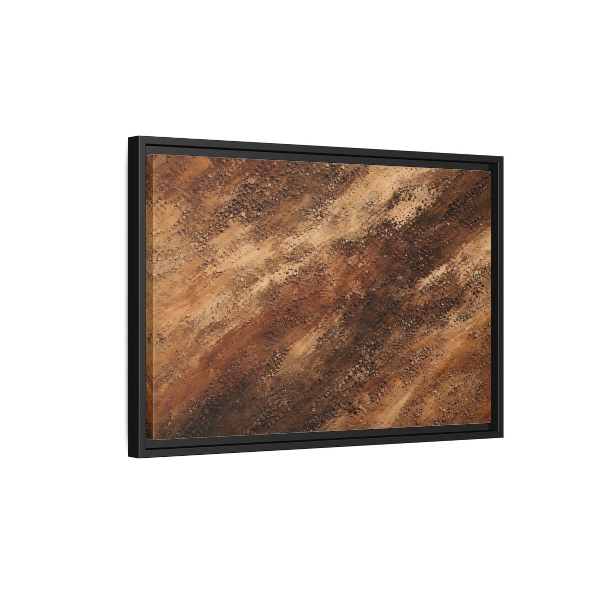 Side Mockup 3. Nature Soil Texture Brown And Tan shown as stretched canvas wall art