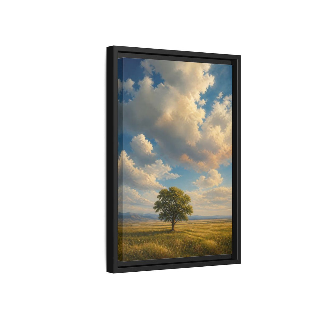 Side Mockup 6. Nature Solitary Tree Green Tree Landscape shown as stretched canvas wall art