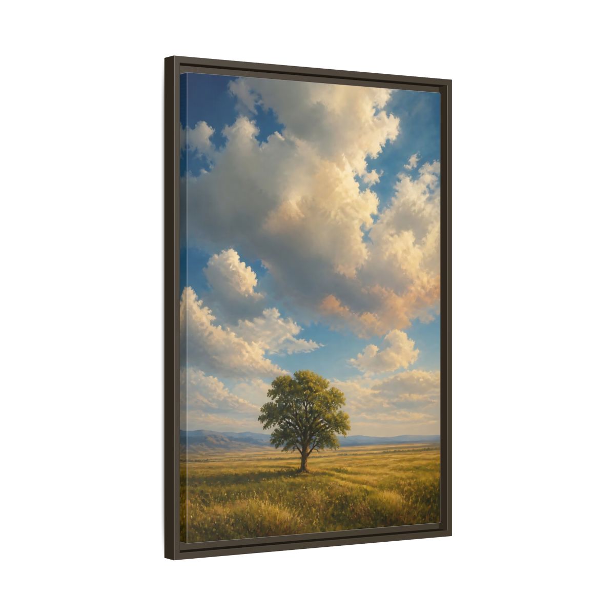 Side Mockup 11. Nature Solitary Tree Green Tree Landscape shown as stretched canvas wall art