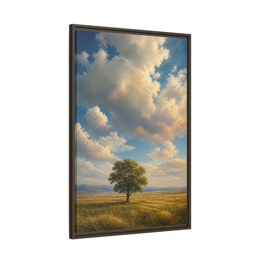 Main Mockup. Nature Solitary Tree Green Tree Landscape shown as stretched canvas wall art