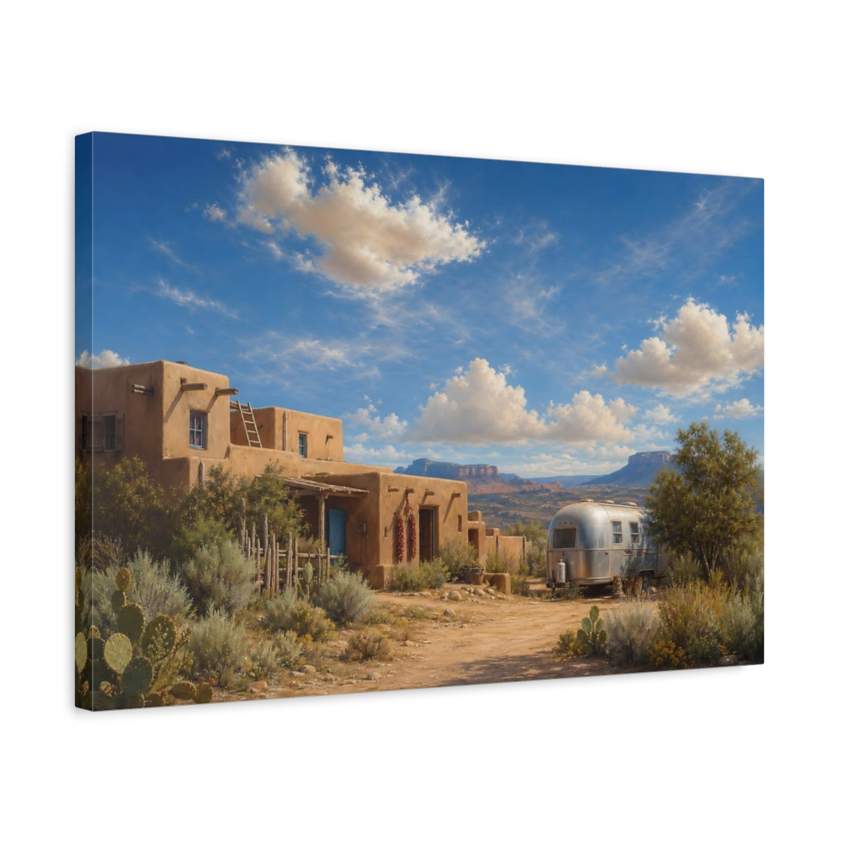 Side Mockup 3. Nature Southwestern Landscape Southwestern Desert shown as stretched canvas wall art