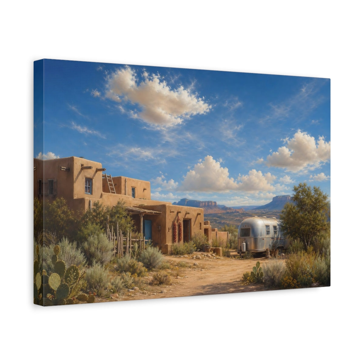 Side Mockup 4. Nature Southwestern Landscape Southwestern Desert shown as stretched canvas wall art
