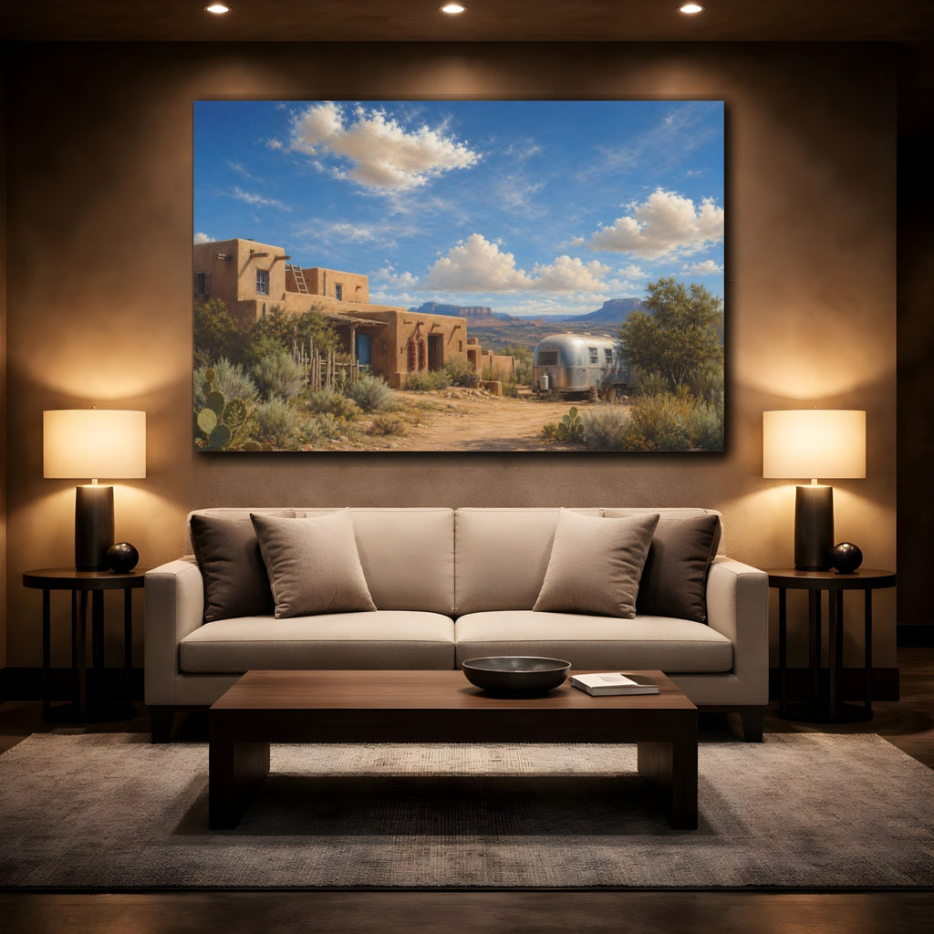 Mockup 2. Nature Southwestern Landscape Southwestern Desert shown as stretched canvas wall art