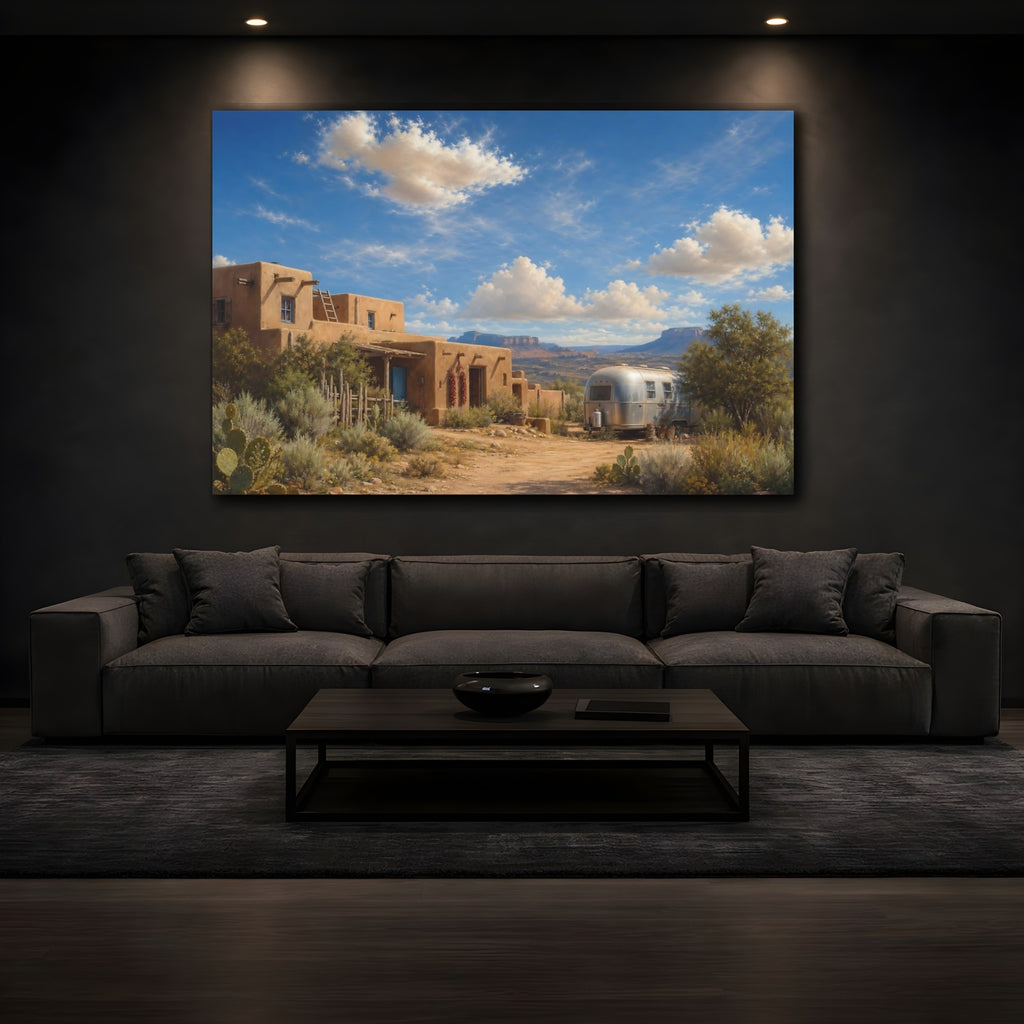 Mockup 3. Nature Southwestern Landscape Southwestern Desert shown as stretched canvas wall art