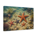 Side Mockup 4. Nature Starfish Underwater Starfish shown as stretched canvas wall art