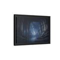 Side Mockup 6. Nature Starry Cave Blue And Gray shown as stretched canvas wall art