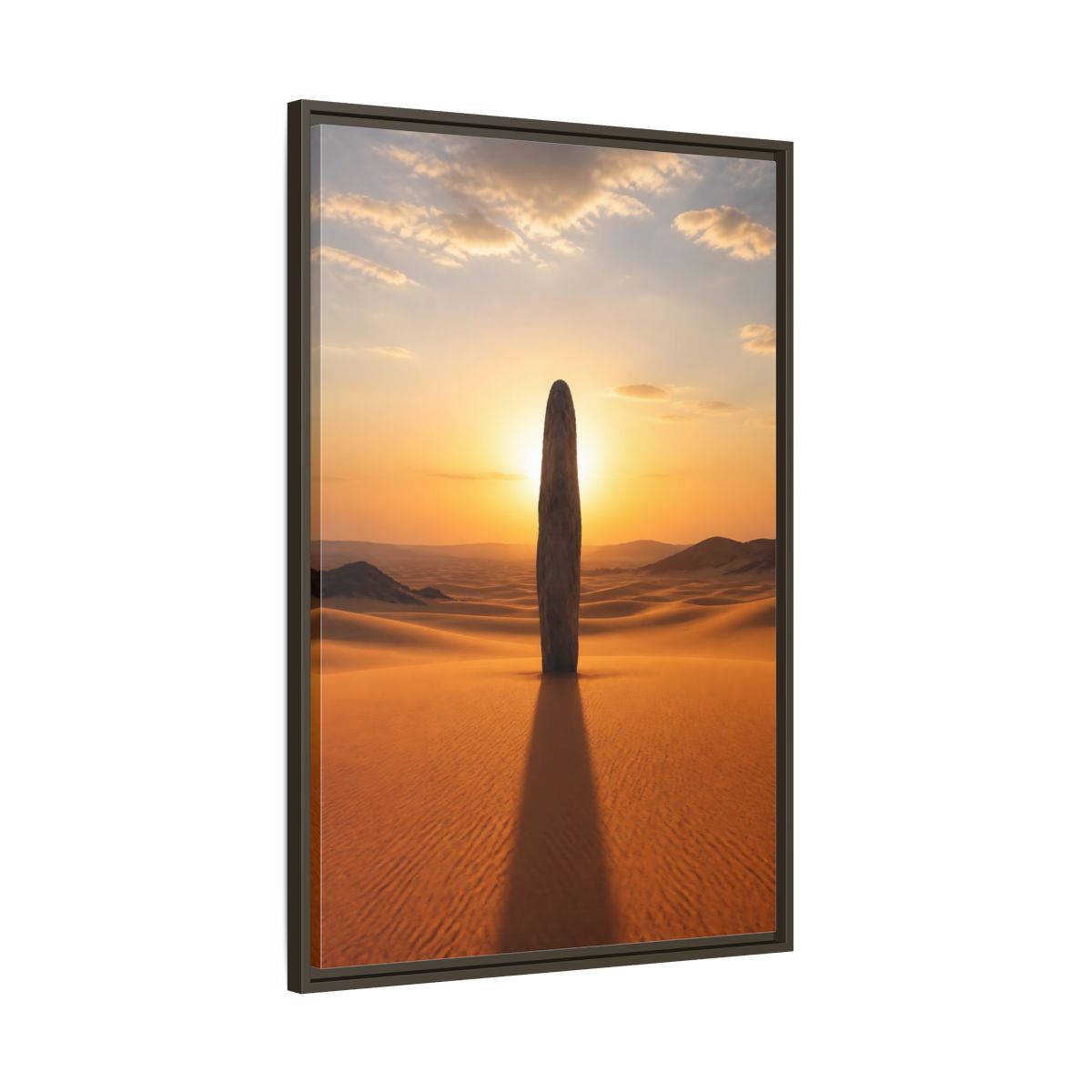 Main Mockup. Nature Stone Monolith Golden Desert shown as stretched canvas wall art