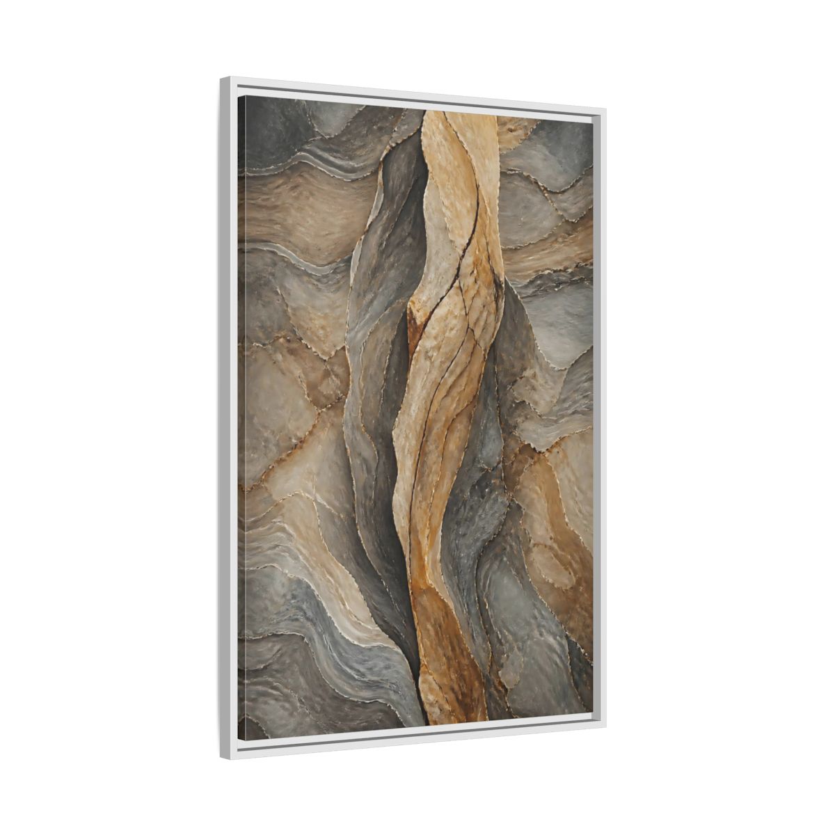 Side Mockup 9. Nature Stone Texture Brown And Gray Stone shown as stretched canvas wall art