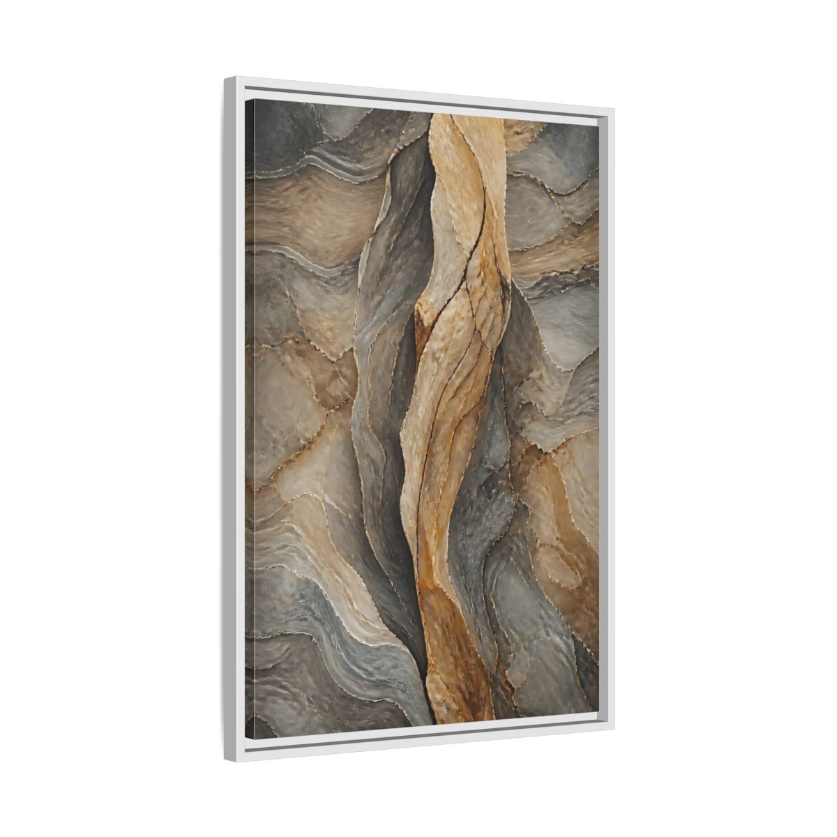Side Mockup 10. Nature Stone Texture Brown And Gray Stone shown as stretched canvas wall art