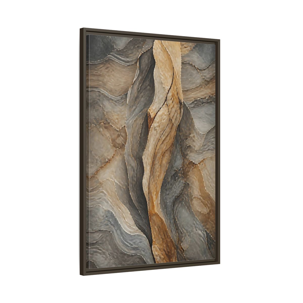Main Mockup. Nature Stone Texture Brown And Gray Stone shown as stretched canvas wall art