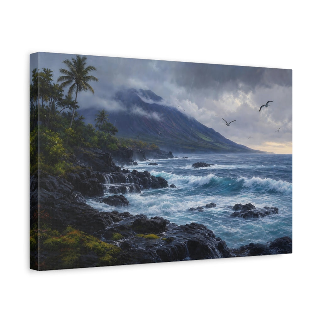Side Mockup 4. Nature Stormy Coast Stormy Coastal Landscape shown as stretched canvas wall art
