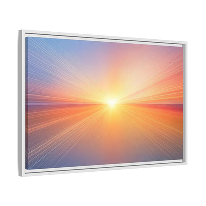 Side Mockup 10. Nature Sun Burst Sunset Horizon shown as stretched canvas wall art