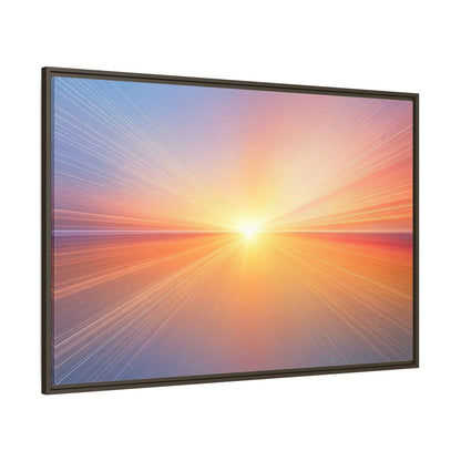 Side Mockup 8. Nature Sun Burst Sunset Horizon shown as stretched canvas wall art