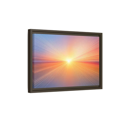 Side Mockup 5. Nature Sun Burst Sunset Horizon shown as stretched canvas wall art
