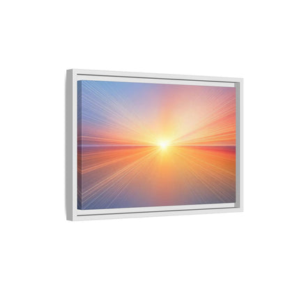 Side Mockup 4. Nature Sun Burst Sunset Horizon shown as stretched canvas wall art