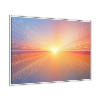 Side Mockup 7. Nature Sun Burst Sunset Horizon shown as stretched canvas wall art