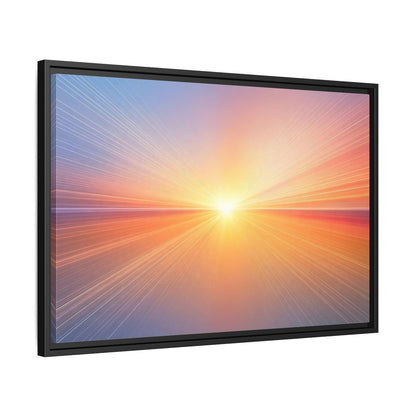 Side Mockup 14. Nature Sun Burst Sunset Horizon shown as stretched canvas wall art