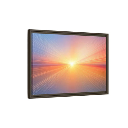 Side Mockup 2. Nature Sun Burst Sunset Horizon shown as stretched canvas wall art
