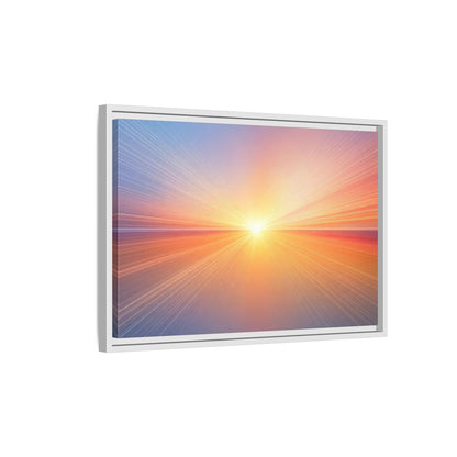 Side Mockup 1. Nature Sun Burst Sunset Horizon shown as stretched canvas wall art