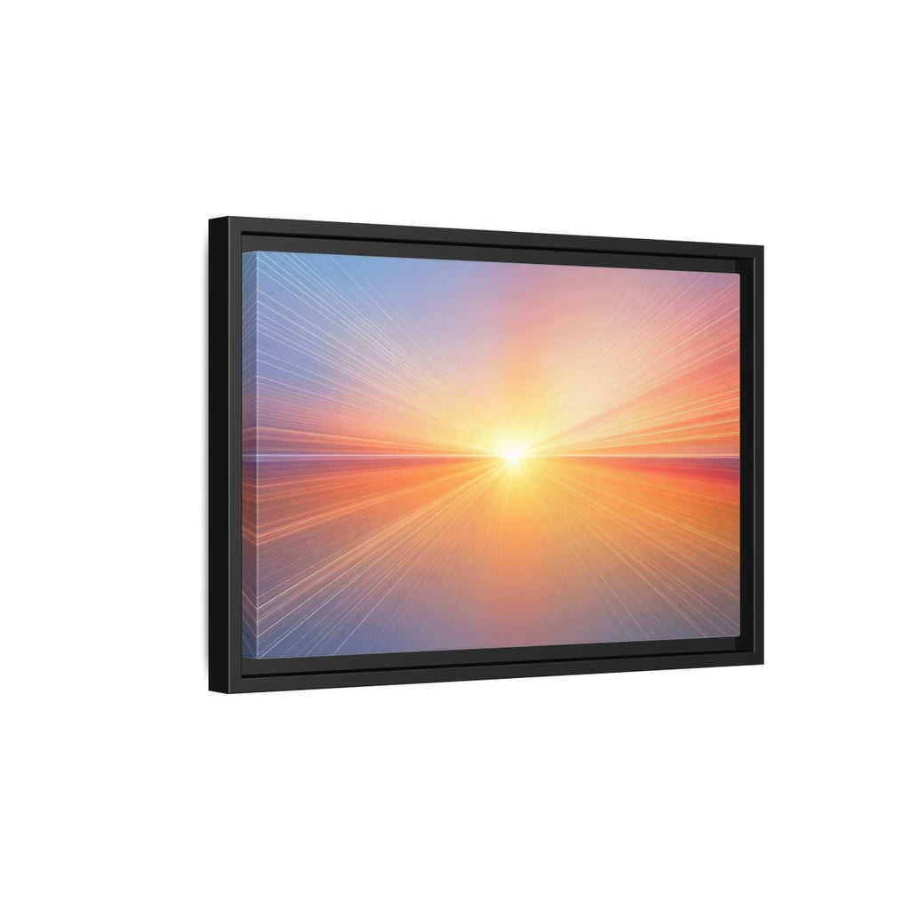 Side Mockup 6. Nature Sun Burst Sunset Horizon shown as stretched canvas wall art