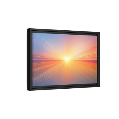 Side Mockup 6. Nature Sun Burst Sunset Horizon shown as stretched canvas wall art