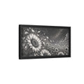 Side Mockup 8. Nature Sunflower Field Monochrome Sunflowers shown as stretched canvas wall art