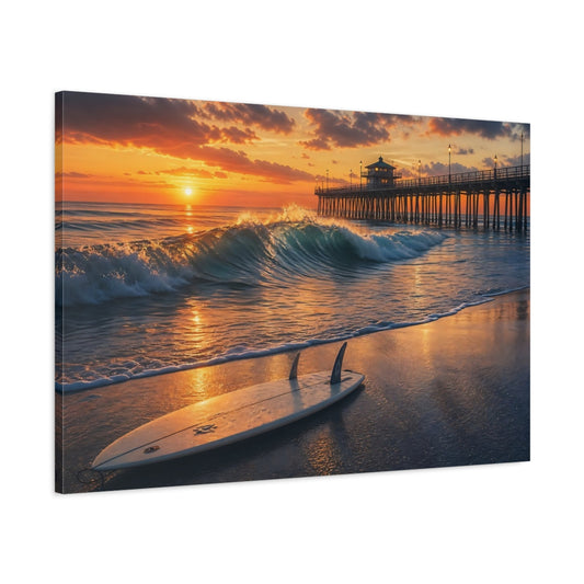 Main Mockup. Nature Sunset Beach Orange Sunset shown as canvas print