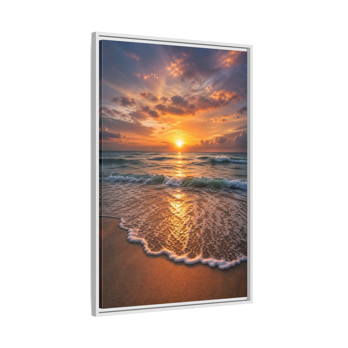 Side Mockup 9. Nature Sunset Golden Sunset shown as stretched canvas wall art