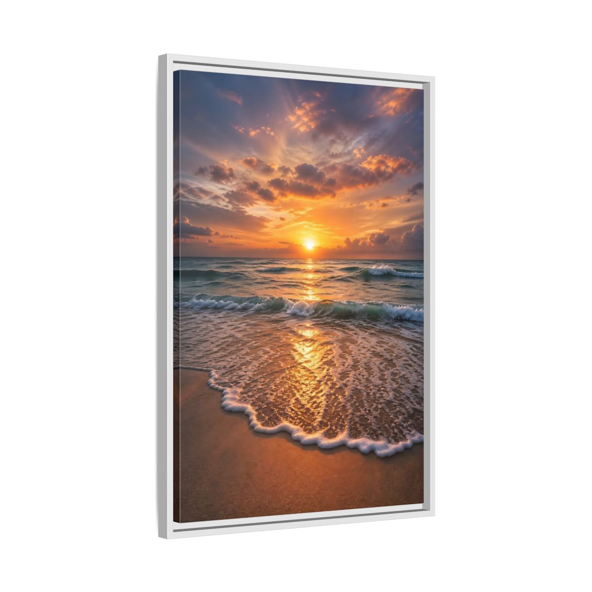 Side Mockup 10. Nature Sunset Golden Sunset shown as stretched canvas wall art